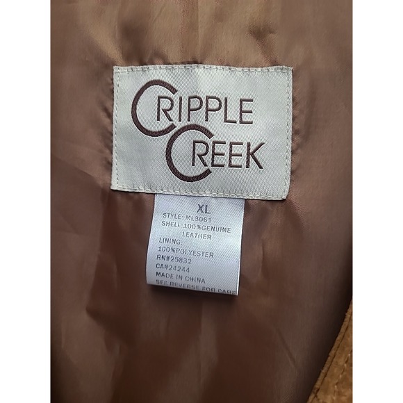 Cripple Creek Vest Men's XL Suede Leather Western Button Cowboy Lined Pockets - Picture 3 of 8